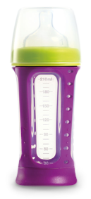 Over-molded baby feeding bootle